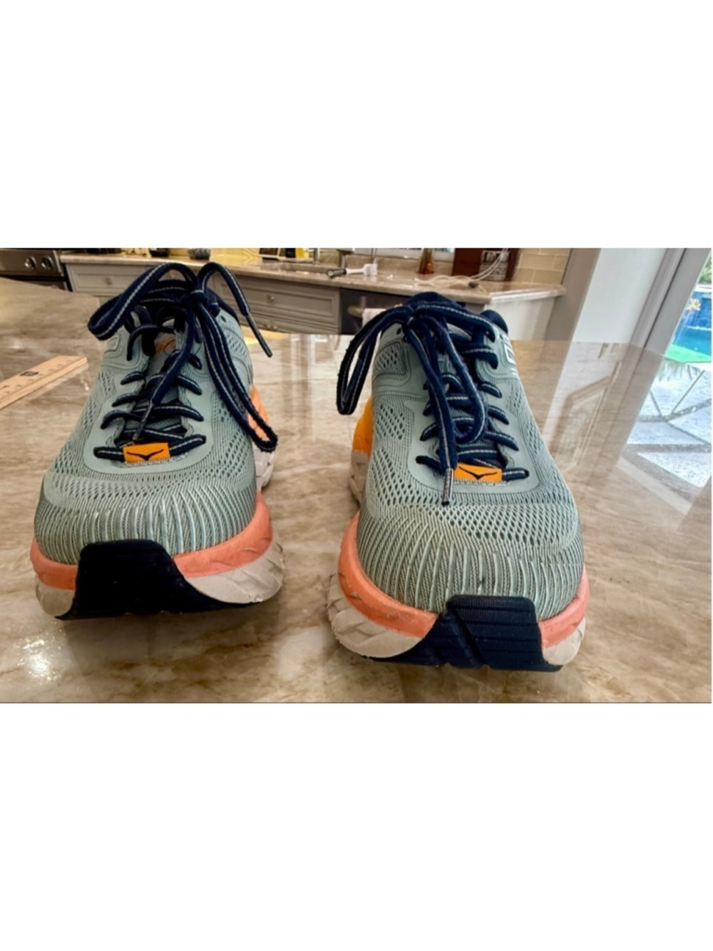 Women's Hoka Athletic Shoes Size 8 Light Blue Orange, insert missing - Picture 2 of 9